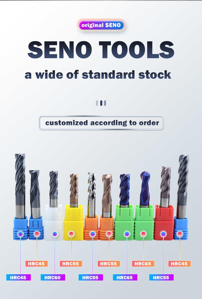 Seno Factory Wholesale CNC Metalworking Nano Coating Ball Nose Tungsten Carbide End Mills Bar for Steel