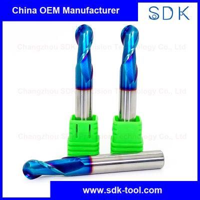 High Performance 2 Flute Solid Carbide Ball Nose End Mills for Hardened Steel