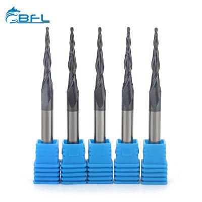 Milling Cutter Tungsten Solid Carbide CNC Taper Ball Nose End Mills for Wood Metal Router Bits Ball Nose Tapered End Mill