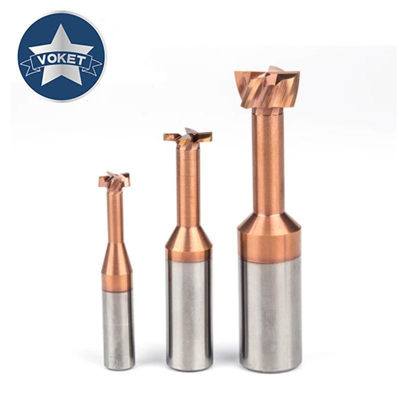 4 6 8 10 12mm Shank T Type Grooving Milling Cutter Overall Alloy Tungsten Steel Slotting Router Bits CNC Tool End Mill