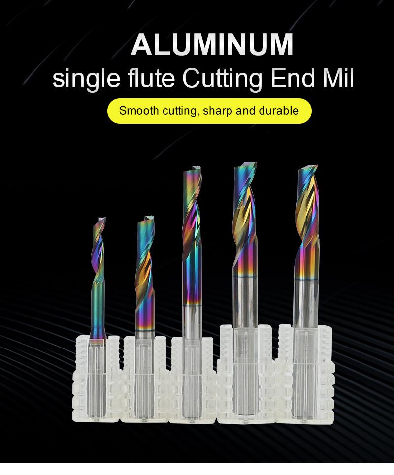 CNC Machining End Mill Carbide-Coated Tungsten Steel Cutting Woodworking Metal Aluminum Engraving Single-Edged Spiral Drill