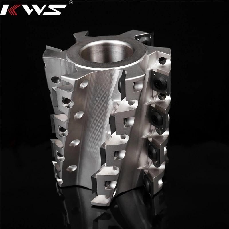 Kws Helical Plan Spiral Cutter Head for Cutting High Performance Throw-Away Type Woodworking Spiral Cutter Head