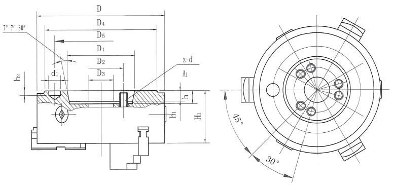 Lathe Machine K11A1 Short Taper Sluice Valve, Penstock, Self Centering Chuck