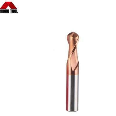 HRC45 Copper Coating Ball Nose End Mill for Cutting Metal