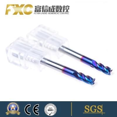 Solid Carbide Cutting Tools HRC60 4 Flutes Corner Radius End Mill