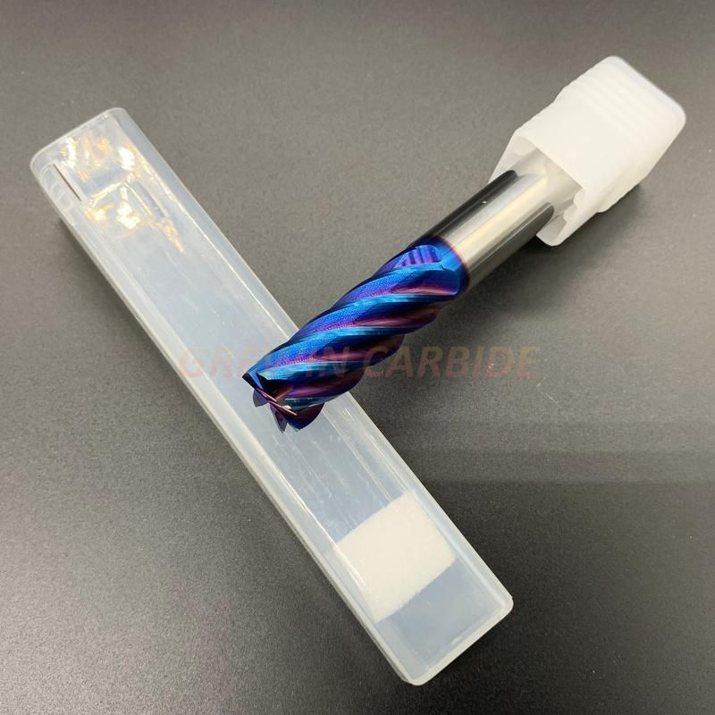 Gw Carbide-High Performance CNC Cutting Tool HRC 65 with Blue Nano Coating Solid Carbide 6 Flutes End Mill Milling Cutter