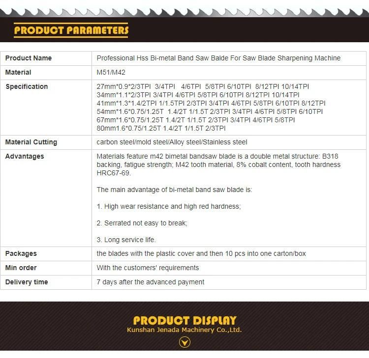 M42 HSS Bimetal Bandsaw Blades Material From Germany Hugo Good Quality