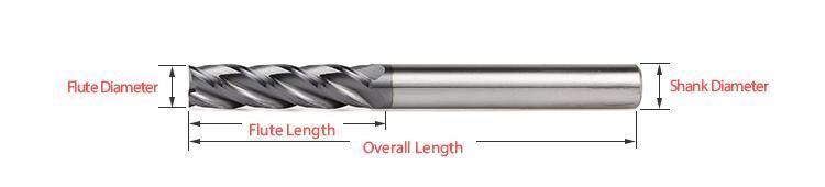 HRC 60 Carbide End Mill 4 Flute Metal Cutting Slotted Knife Iron Cutting Tool