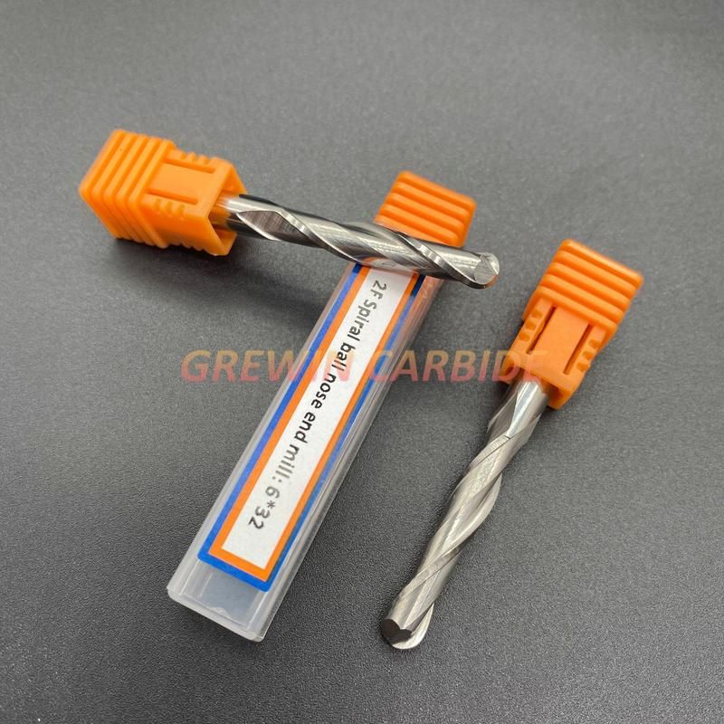 Gw Carbide - 3.175*1.0*5mm Engraving CNC Double Two Flute Spiral Bit Router Bits/ Milling Cutters