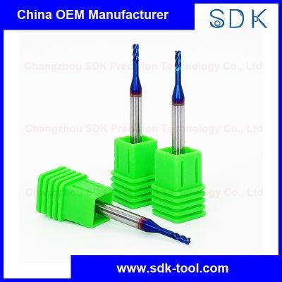 Good Precision Carbide Long Neck End Mills with Blue Naco Coating