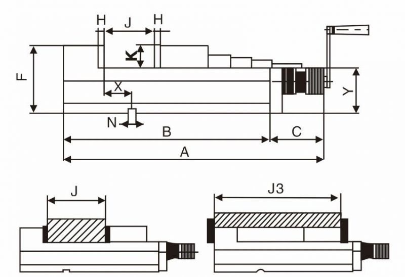 Mr-Chv-160A Strong Tension Milling Machine Use Hydraulic Vise