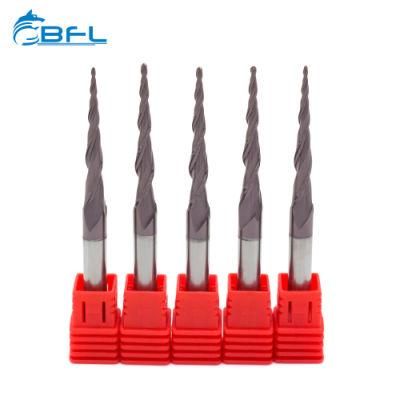 Bfl 2 Flute Taper Ball Nose End Mills for Wood Cutting CNC Cut Bit Solid Carbide End Mill