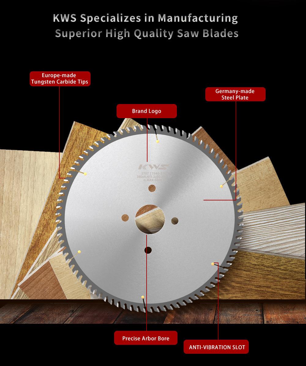 Kws Saw Blade for CNC Beam Saw Panel Sizing Saw Blade Gabbiani Machinery Accessory D380 D80 B4.4 Z=96