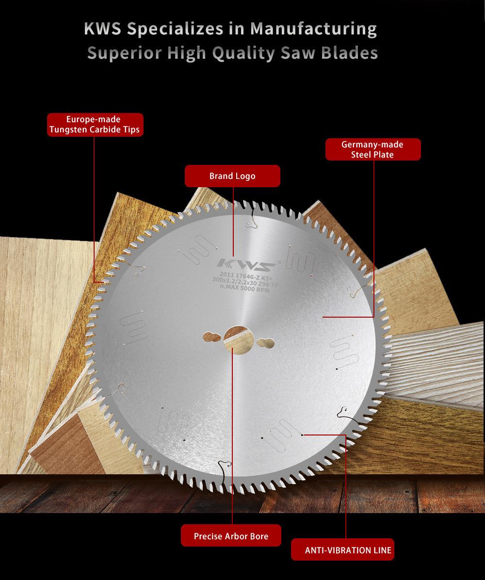 Kws Circular Universal Saw Blade 300 mm Diameter 30/25.4 mm Arbor 96 Teeth Atb Table Saw Woodworking Tool Freud Disc Blade