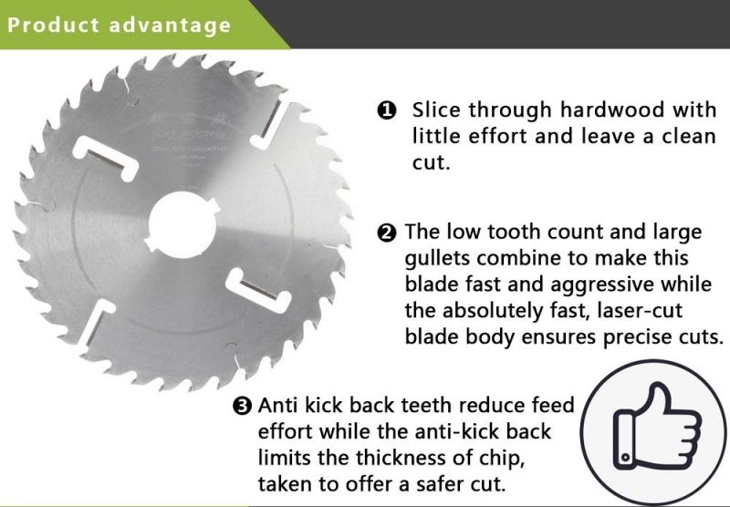 Wood Material Cutting Circular Saw Blade for Wood with Scraper