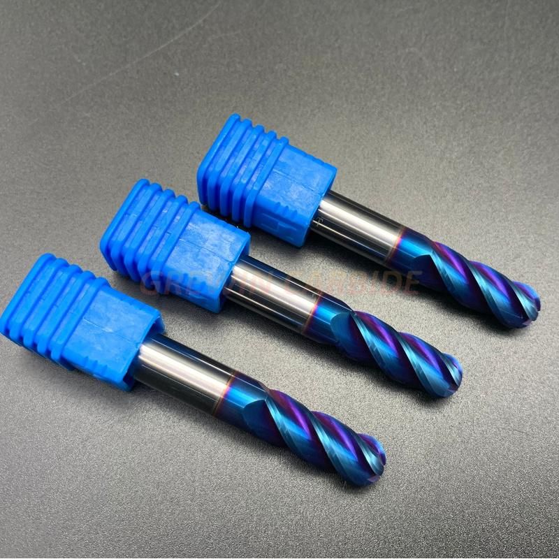 Gw Carbide-High Performance CNC Cutting Tool HRC 65 with Blue Nano Coating Solid Carbide 6 Flutes End Mill Milling Cutter