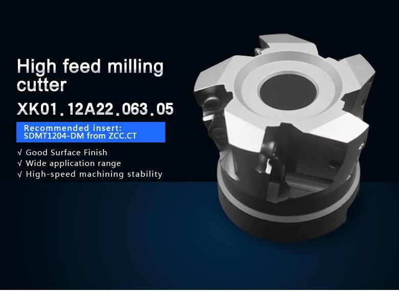 CNC Indexable High Feed Milling Cutter Xk01.12A22.063.05 Recommend Zccct Code Xmr01-063-A22-SD12-05