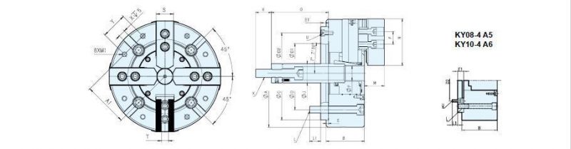 8 Inch 4 Jaw Solid Hydraulic Power Lathe Chuck Ky08-4