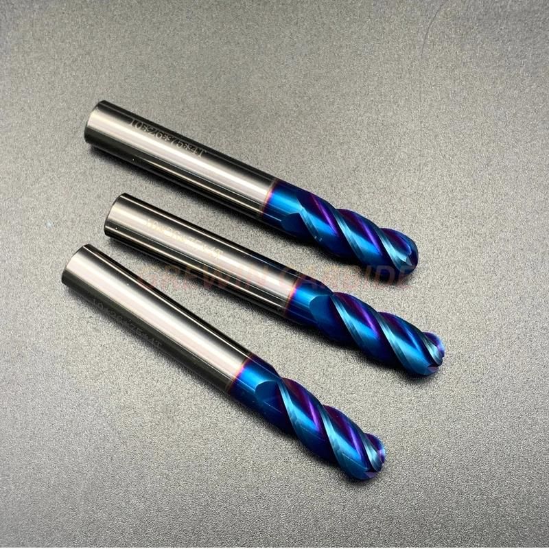 Gw Cabride - Carbide End Mill 2f Ballnose with Blue Nano Coating