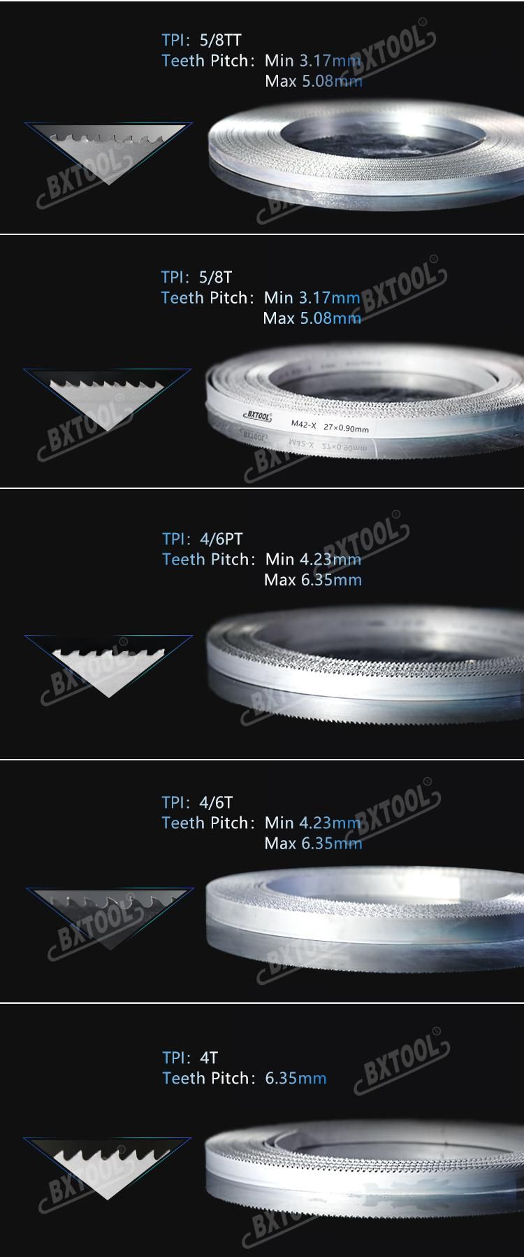 27*0.9mm*3/4PT-Protective Tooth M42 HSS Bimetal Bandsaw Baldes for Cutting Tubes, Structures