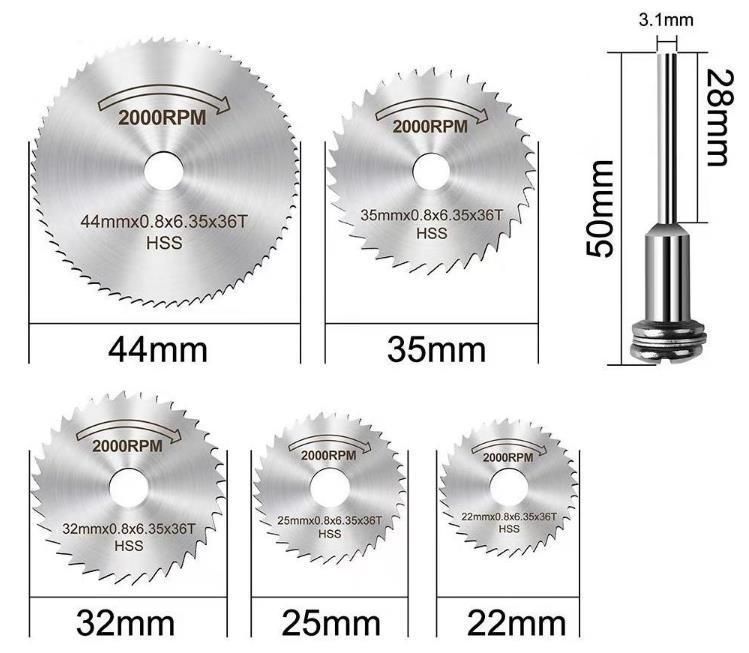 Mini Circular Saw Blade Electric Woodworking Multi-Function HSS High Speed Saw Blade Metal Electric Grinding Cutting Blade Fine Teeth