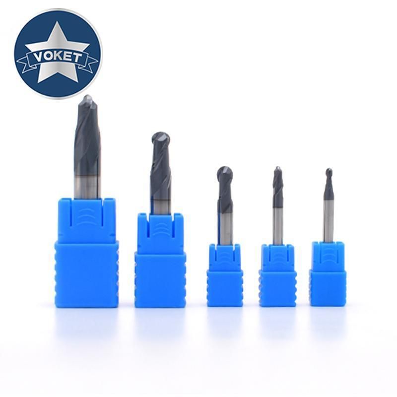 CNC 45° Solid Tialn Carbide End Mill Mills Milling Cutter 2 Flutes Ball Nose HRC45 R0.5 R0.75 R1 R1.5 R2 R2.5 R3 R4 R5