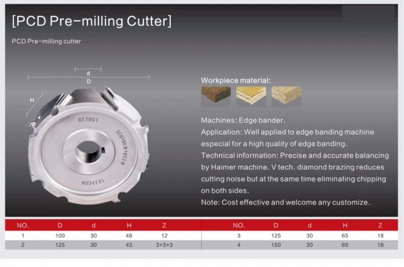 PCD Diamond Pre-Milling Cutters for Edge Banding Process