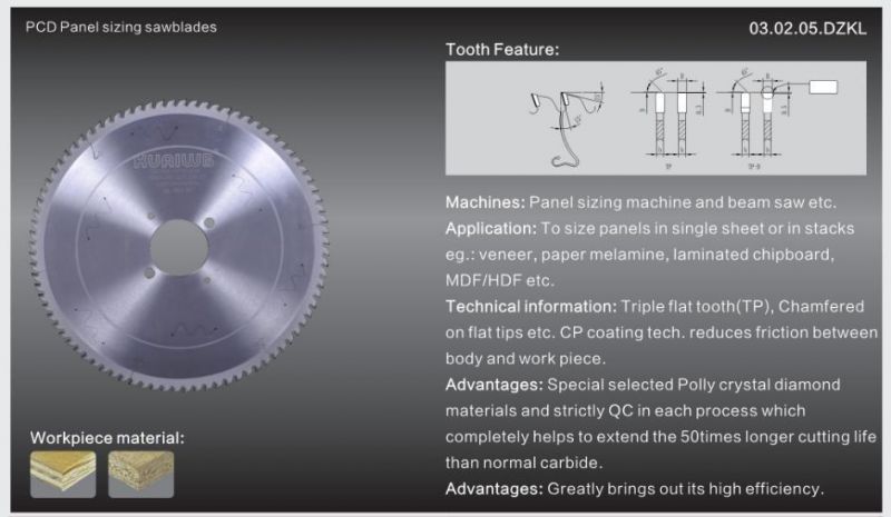 Kws Manufacturer 380mm Diamond Panel Sizing Woodworking PCD Circular Saw Blade