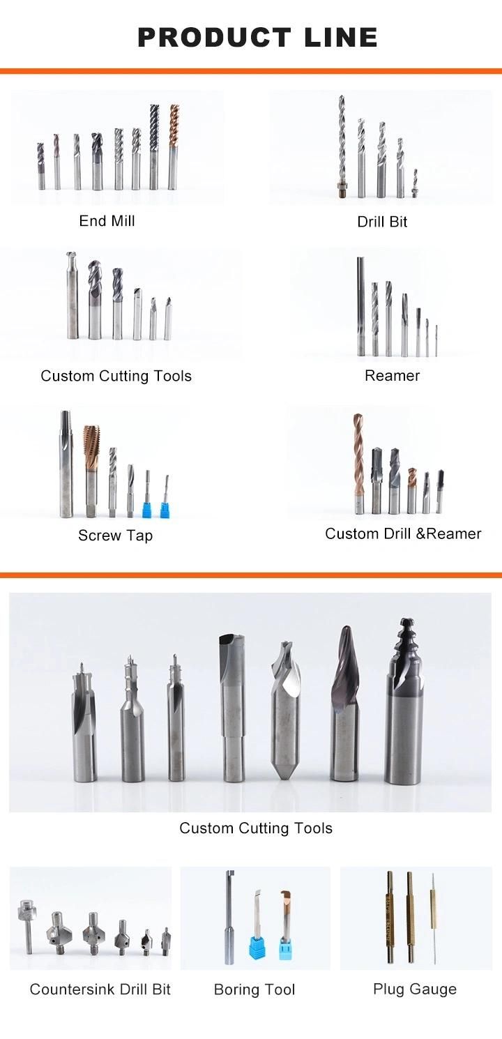 Coated Tialn Carbide Round Corner HRC 55 End Mill for Milling Graphite