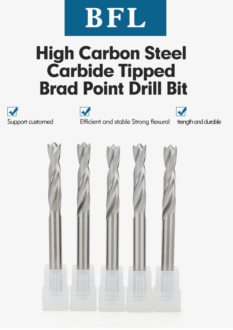 Bfl High Carbon Steel Carbide Tipped Brad Point Drill Bit