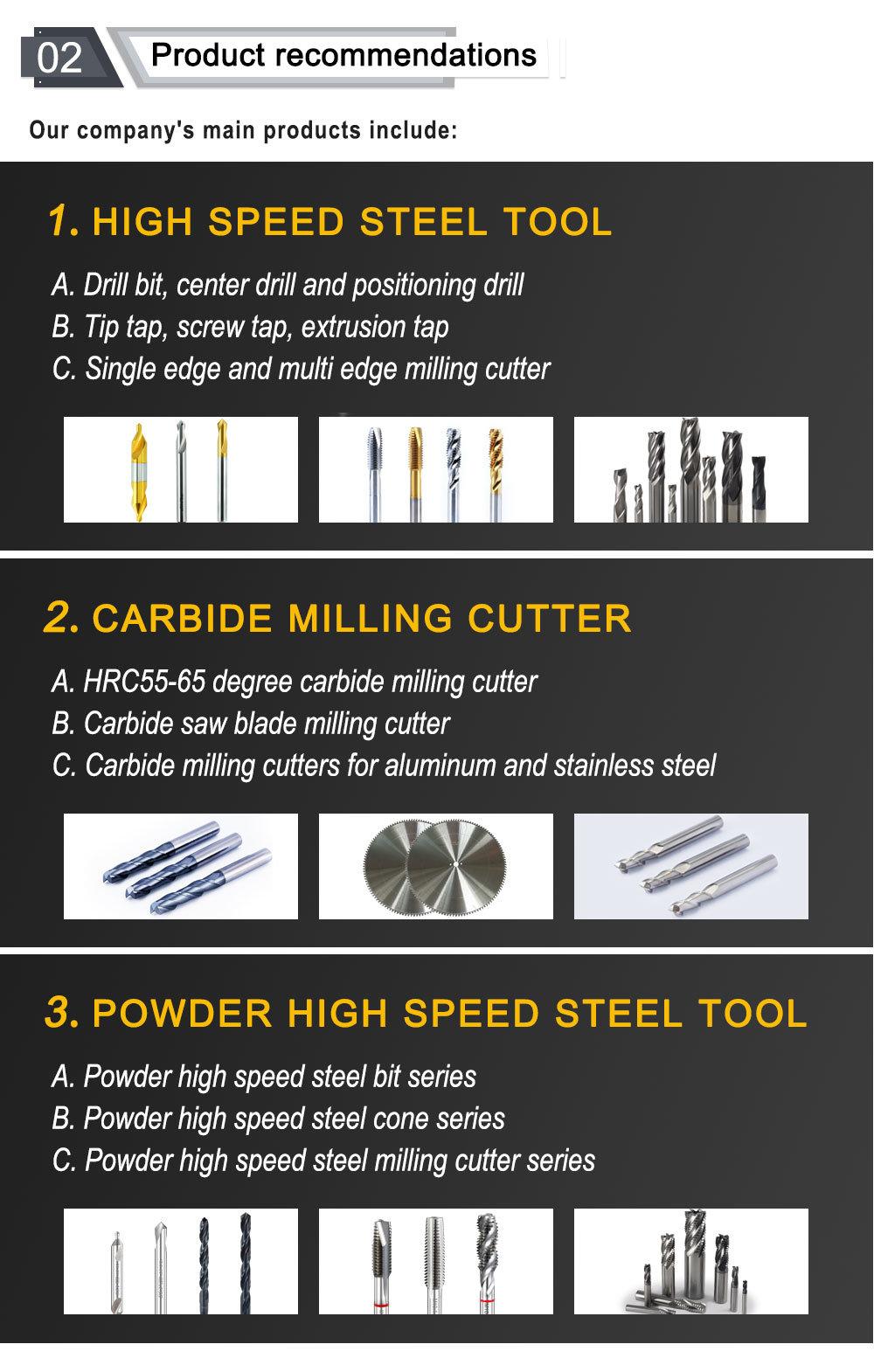 Vikda HSS Co Single Flute Profile Milling Cutter End Mill for Aluminum Alloy Cutting Tool