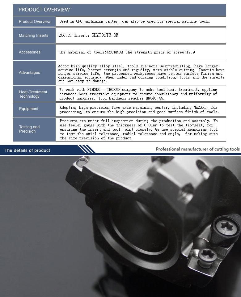 Idexable High Feed Milling Cutting Tool for Roughing Machining