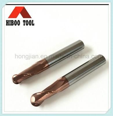 China Manufacturer HRC45 Copper Coating Ball Nose Milling Tool