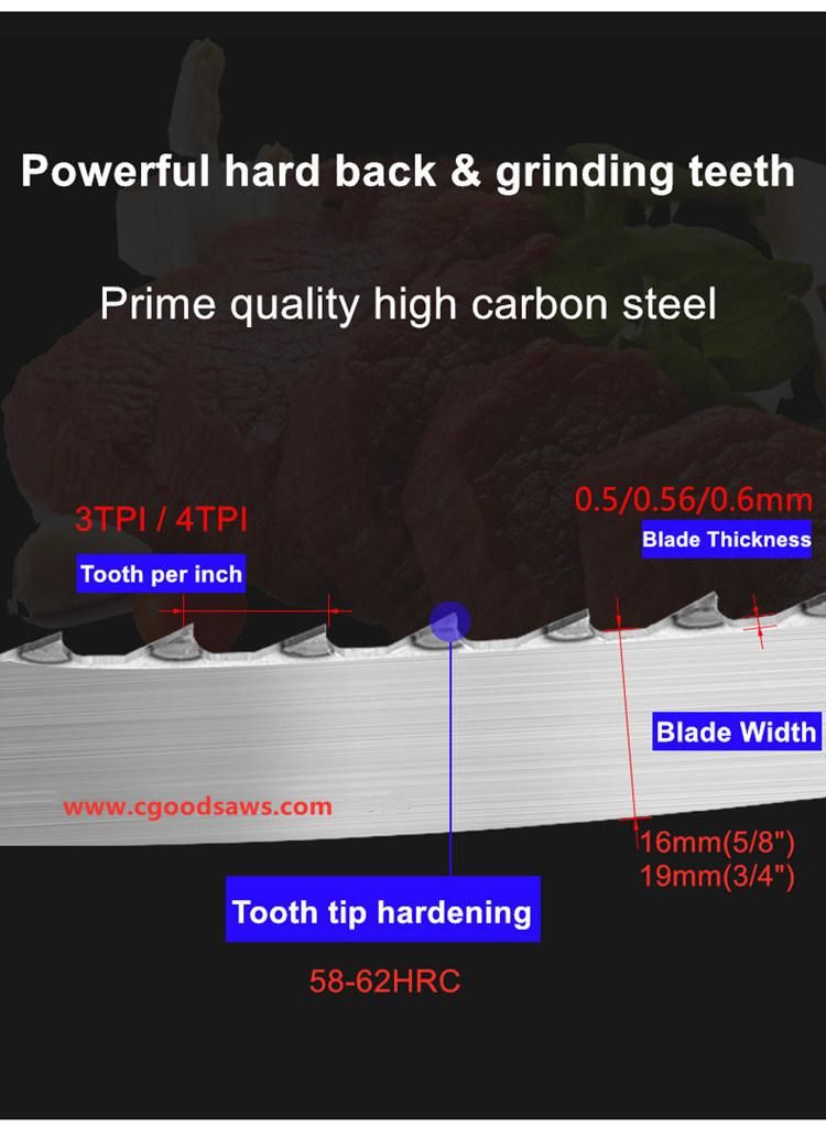 Hot Selling Food Band Saw Blade for Bones, Vegetables, Meat