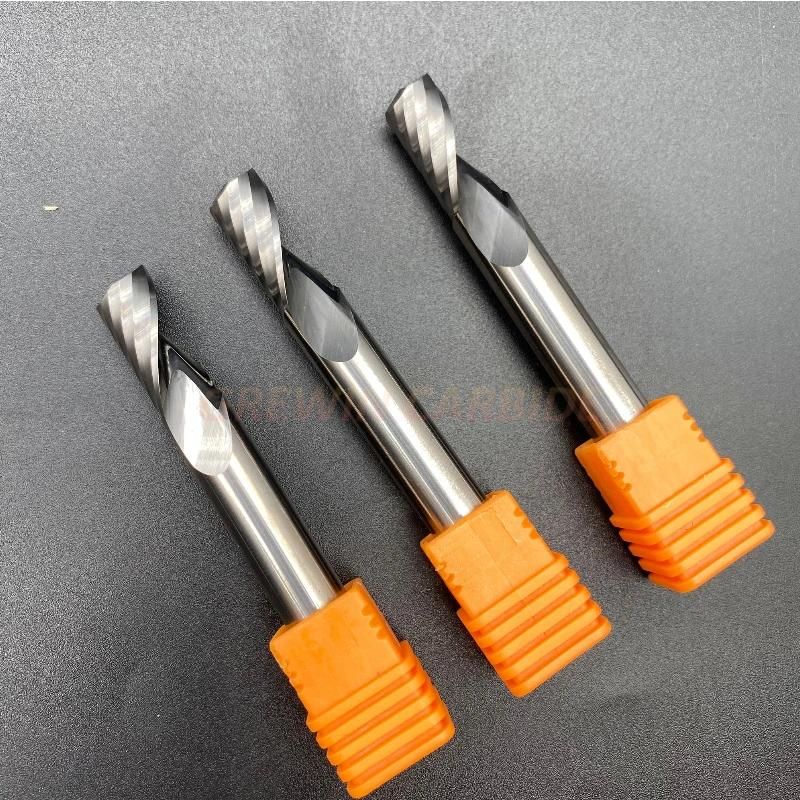 Grewin-4mm Single-Flute Spiral Carbide End Mill Cutter Bits Tools for Aluminium