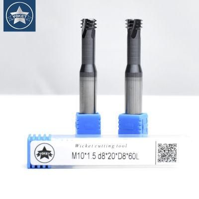 M10*1.5 CNC 60&deg; Tungsten Steel Three Row Thread Milling Cutter M1 M1.2 M1.4 M1.6 M2 M2.5 M3 M4 M5 M6 M8 M10 M12 M14 Mills Mill Cutters