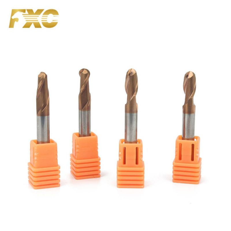 Solid Carbide HRC55 2 Flutes Ball Nose Cutters for Steel