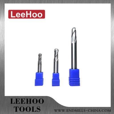 Standard HRC65 Carbide Alloy 2 Flutes Ball Nose Cutting Tools for Steel Machining