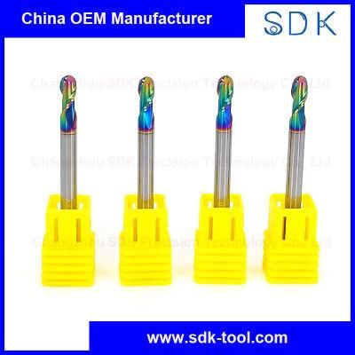 High Quality Solid Carbide 2 Flute Dlc Coated Ball Nose End Mill for Aluminium