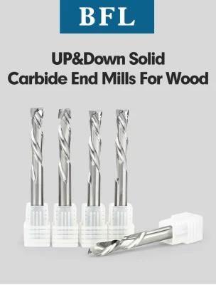 up &amp; Down Cut Two Flutes Spiral Carbide Mill Tool Cutters for CNC Router, Compression Wood End Mill Cutter Bits