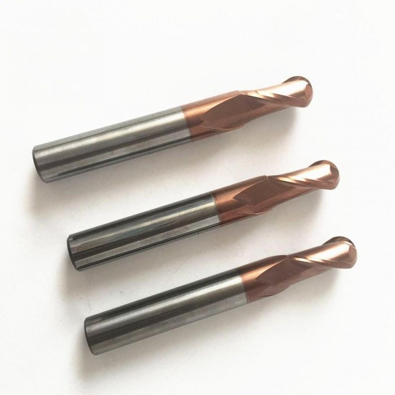 Z2 Bronze-Colored Carbide Ball Nose End Mill