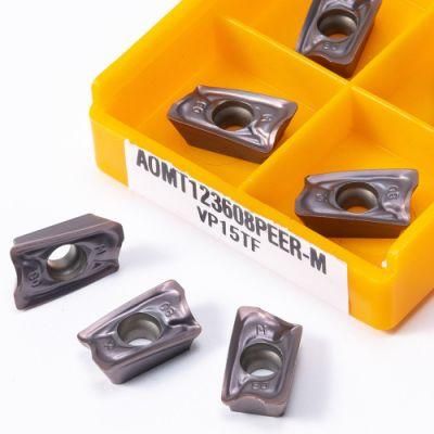 Carbide Insert Aomt123608 Peer CNC Milling Cutter Aomt 123608 CNC Machine Tool Parts Cutting Lathe Tool