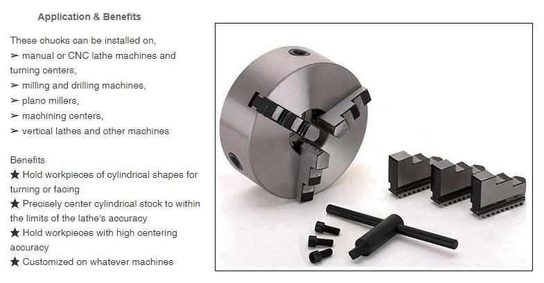 China High Precision K11 3 Jaw CNC Milling 5′′ 6′′ 8′′ Inch Lathe Chuck