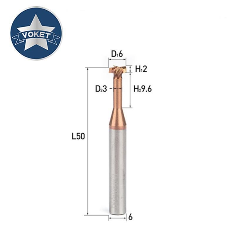 4 6 8 10 12mm Shank T Type Grooving Milling Cutter Overall Alloy Tungsten Steel Slotting Router Bits CNC Tool End Mill