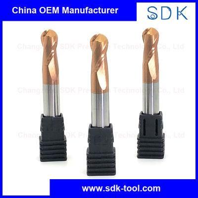 High Performance 2 Flute Solid Carbide Ball End Mills for Steel