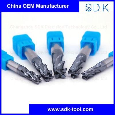 High-Efficiency Carbide Roughing Square End Mills with 4 Flutes