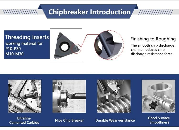 16er12un Carbide Threading Tips with Good Wear Resistance and Long Life Time