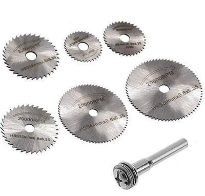 HSS Mini Circular Saw Blades 7PCS Set 6mm Straight Shank Mandrel for Dremel