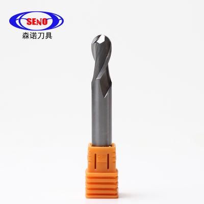 Center Solid Carbide 2 Flute HRC55 Aluminum Ball Nose End Mill Tungsten Carbide Aluminum End Mill