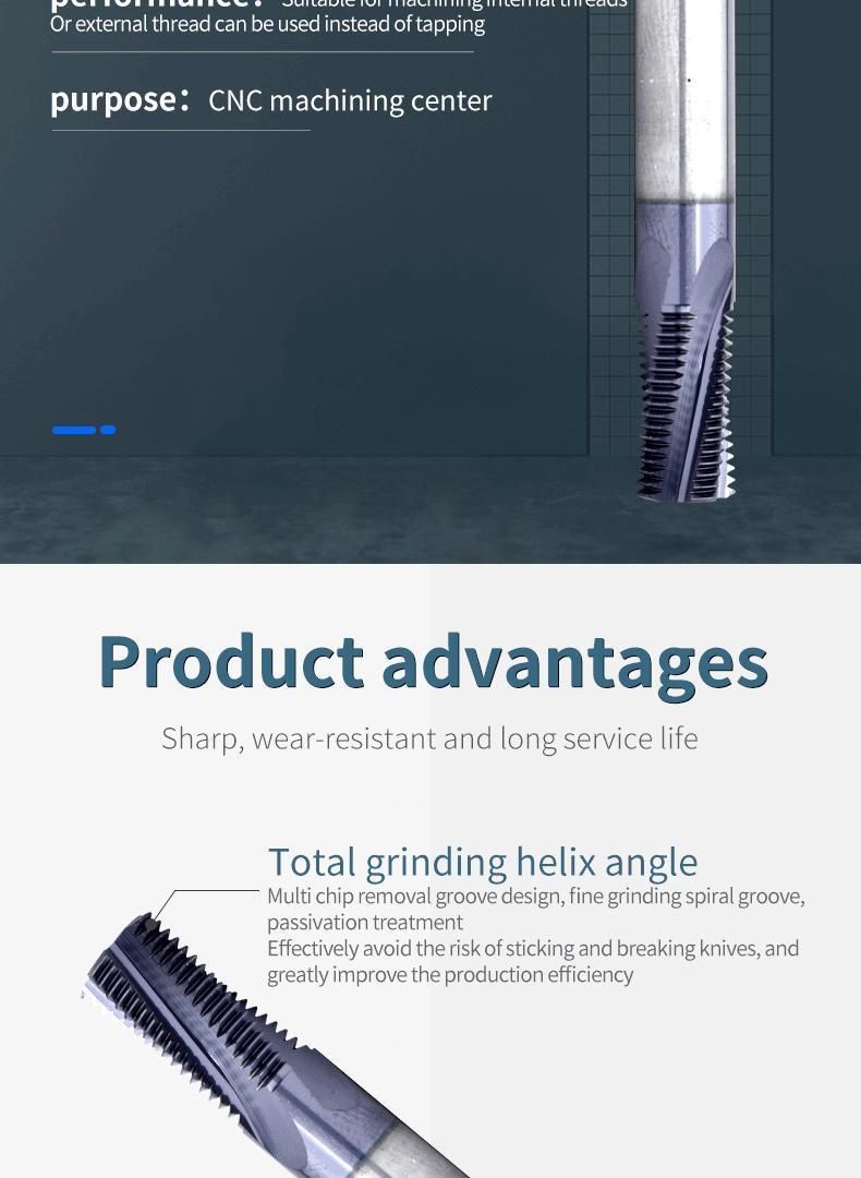 Bsp (G) 1/8-28 CNC 60 Degree Tungsten Steel Full Fine Thread Milling Cutter Unf 1/4-28 5/16-24 7/16-20 9/16-18 Mill Mills Cutters